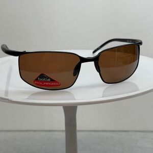 Bolle Rally 11038 Sunglasses Black Polarized Brown Lens Sport Wrap Mens Womens
